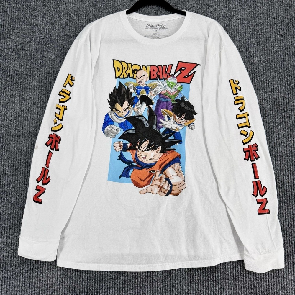 Dragon Ball Z Long Sleeve Shirt XL Anime Graphic Sleeve Hit White Tee Streetwear